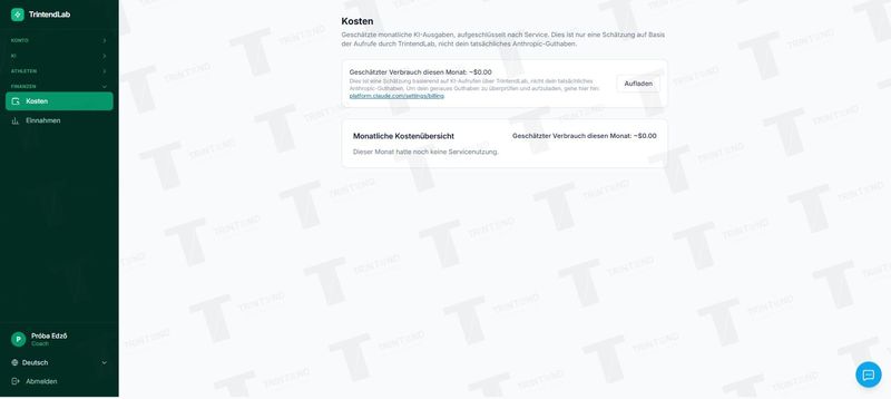 Kosten: geschätzte monatliche KI-Ausgaben