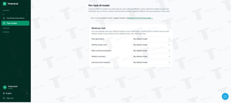 AI → Task models: five tasks, a model for each